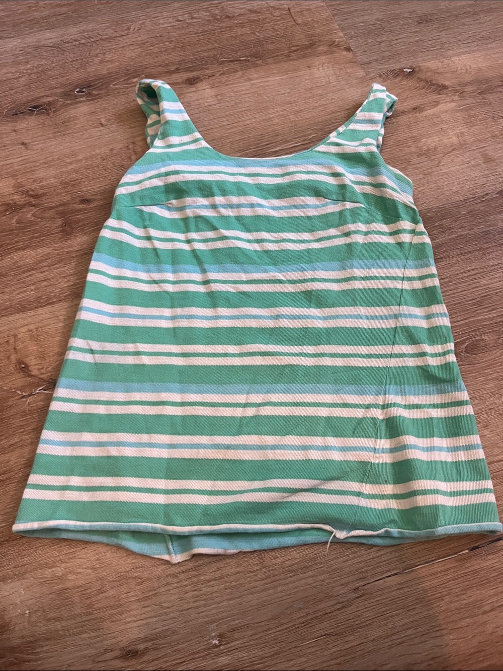 Vintage 1960s striped tank top beach bright neon knit top